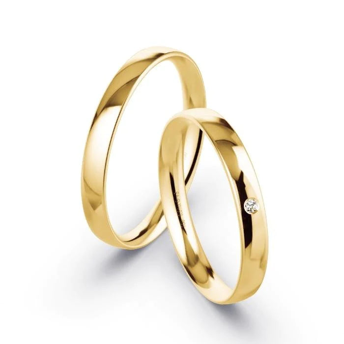 Par de Alianças de casamento noivado ouro 18k diamantes 2,5mm Helena