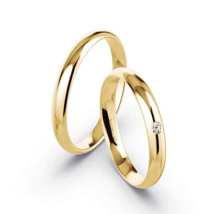 Par de Alianças de casamento noivado ouro 18k diamantes 3mm Clara