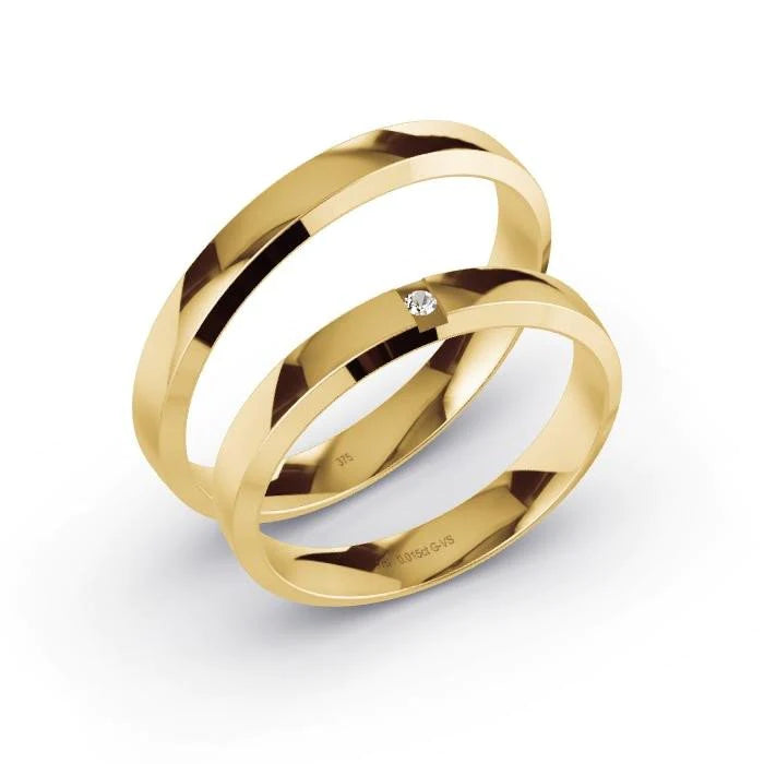 Alianças de casamento noivado ouro 18k diamantes 3,5mm Mary
