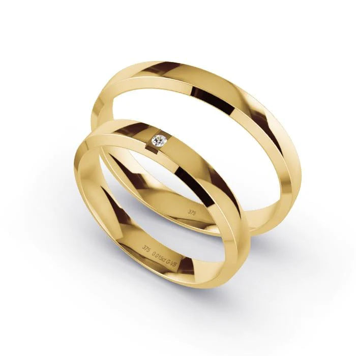 Alianças de casamento noivado ouro 18k diamantes 3,5mm Mary