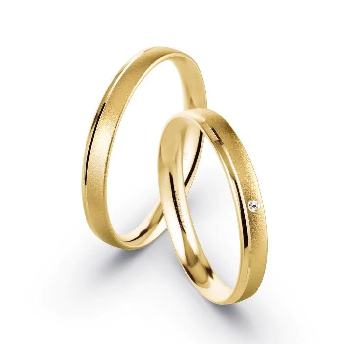 Alianças de casamento noivado ouro 18k diamantes 3mm Nai