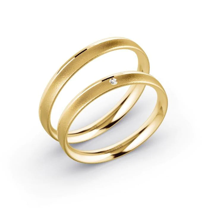 Alianças de casamento noivado ouro 18k diamantes 3mm Nai