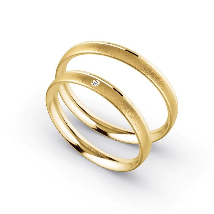Alianças de casamento noivado ouro 18k diamantes 3mm Nai