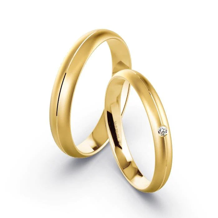 Alianças de casamento noivado ouro 18k diamantes Lady