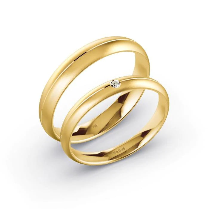 Alianças de casamento noivado ouro 18k diamantes Lady