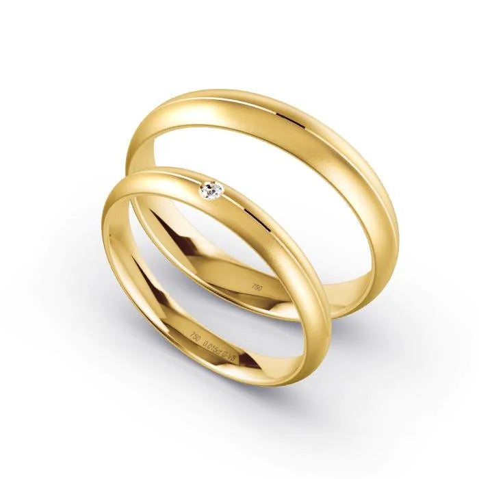 Alianças de casamento noivado ouro 18k diamantes Lady