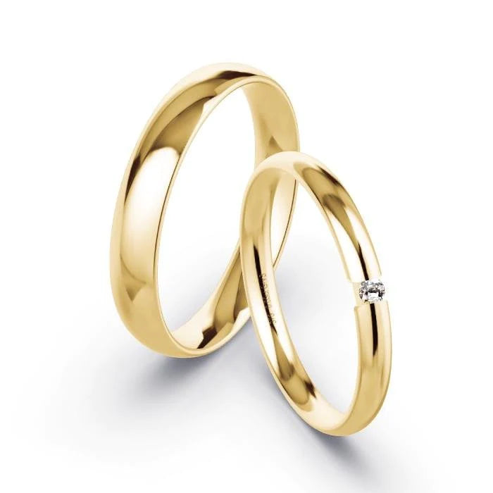 Alianças de casamento noivado ouro 18k diamantes 3,5mm eternat