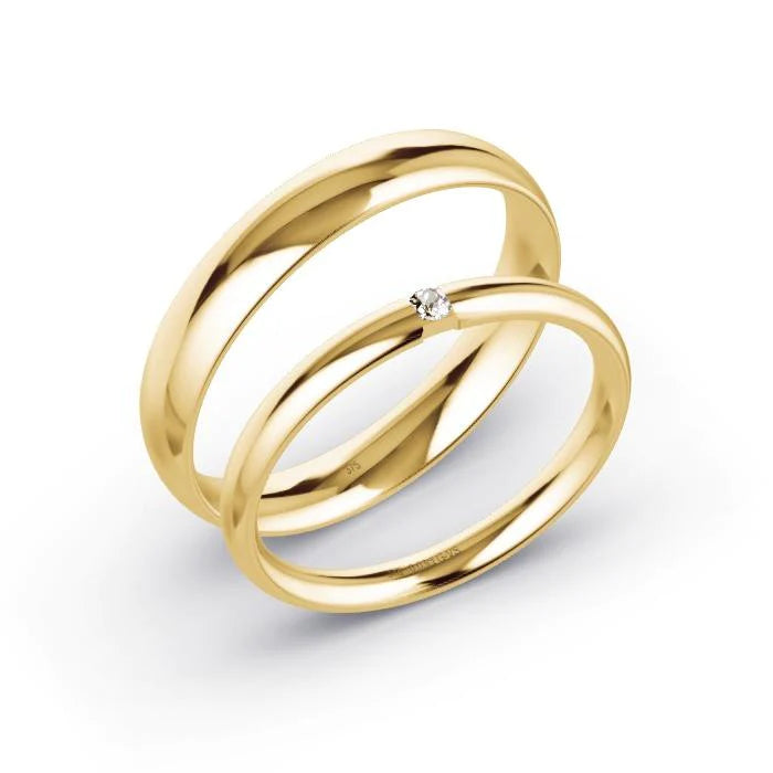 Alianças de casamento noivado ouro 18k diamantes 3,5mm eternat
