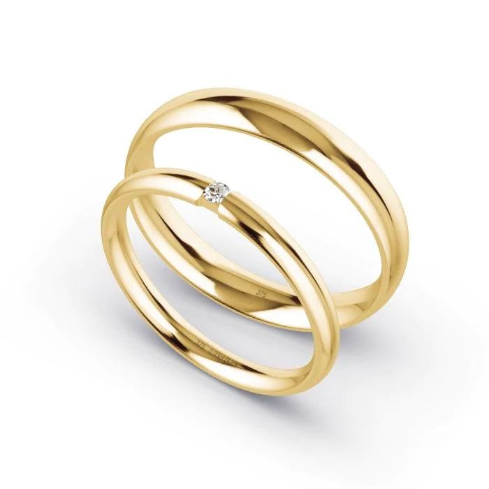 Alianças de casamento noivado ouro 18k diamantes 3,5mm eternat