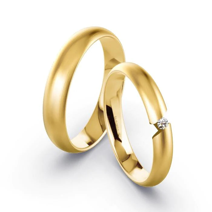 Par de Alianças de casamento noivado ouro 18k diamantes Vero