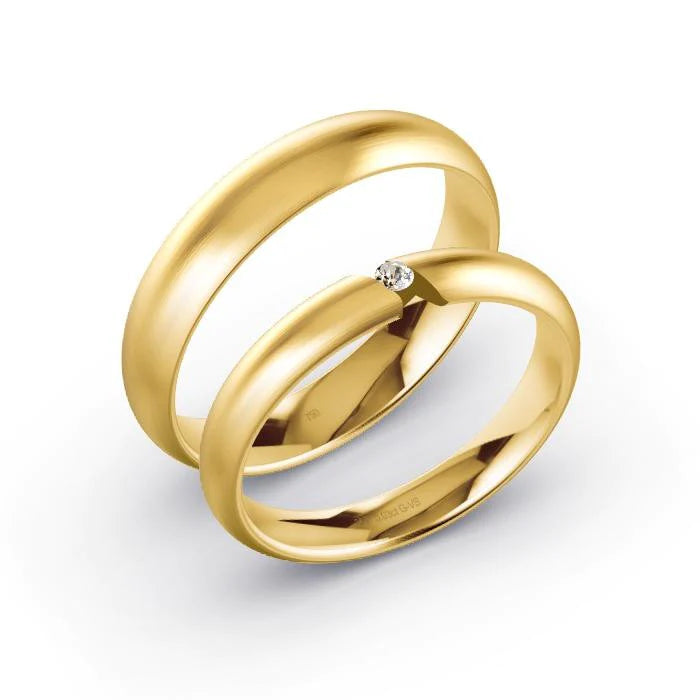 Par de Alianças de casamento noivado ouro 18k diamantes Vero