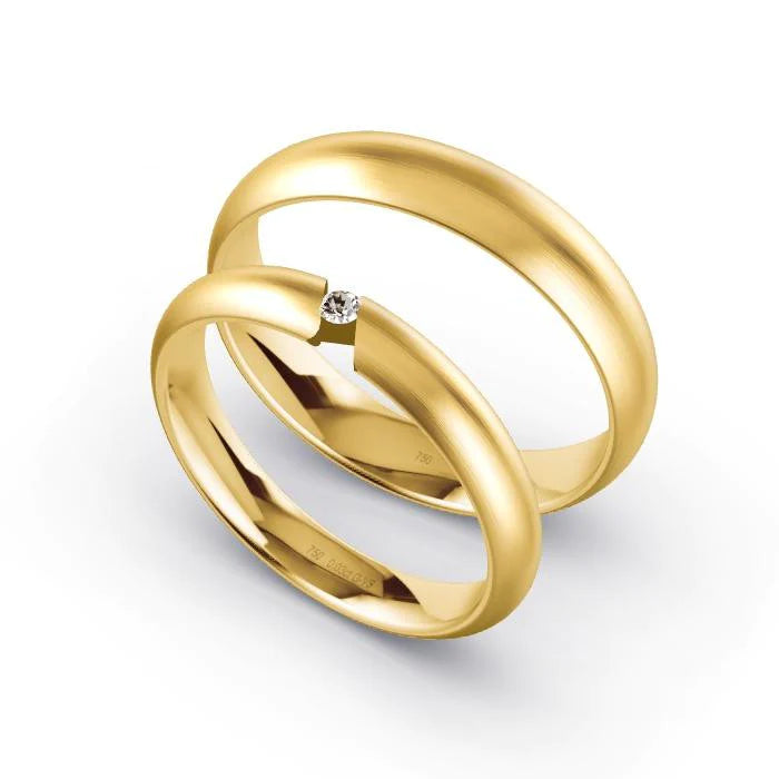 Par de Alianças de casamento noivado ouro 18k diamantes Vero