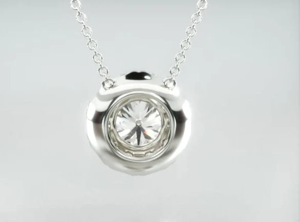 Colar Corrente Feminina Ouro18k Solitario Diamante Luxo 100 pontos