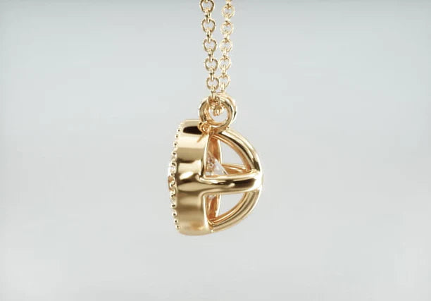 Colar Corrente Feminina Ouro18k Solitario Diamante Luxo Moldura 70 pontos