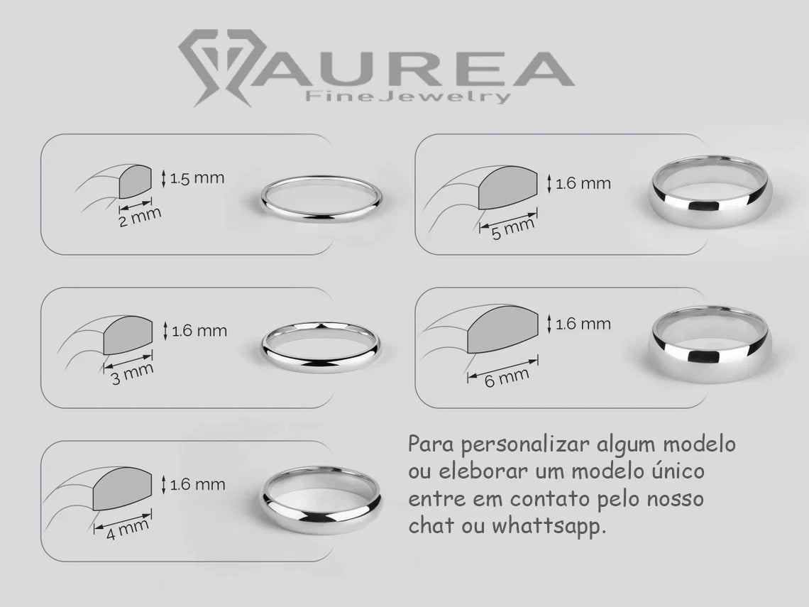 Aliança de noivado casamento ouro 18k 2 Gramas 2 mm tradiction