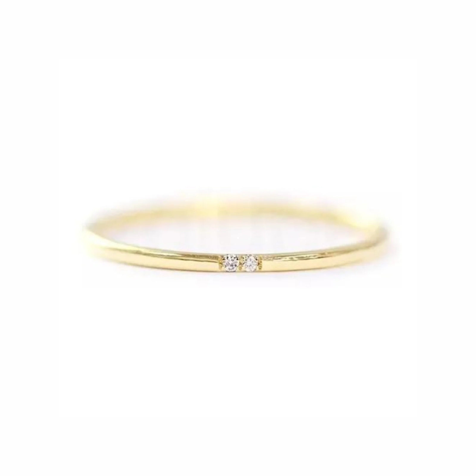 Anel de Noivado aliança Solitario De Diamante Ouro 18k Minimalista