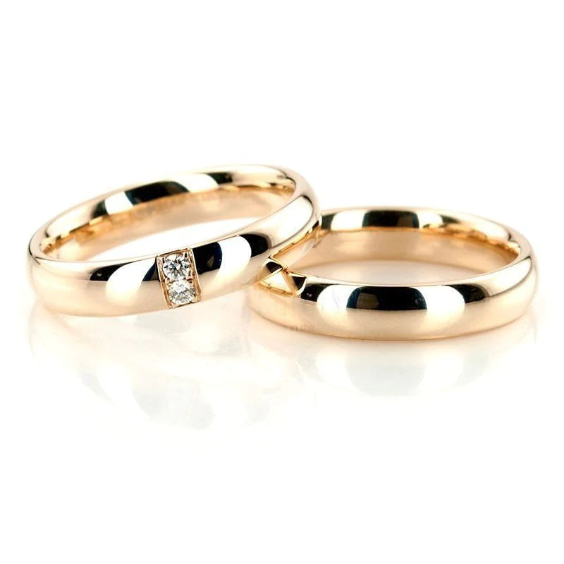 Alianças de casamento noivado ouro 18k diamantes 4mm Leonora