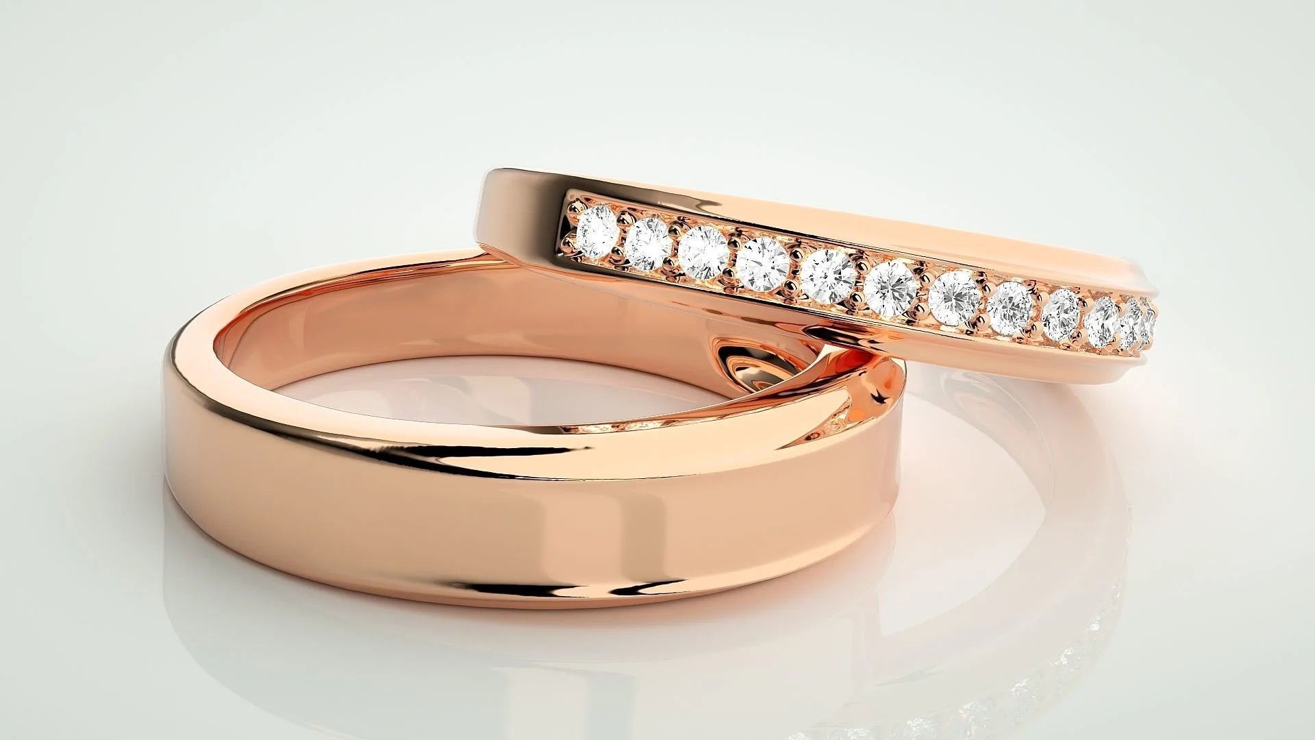 Par de Alianças Casamento Noivado Ouro 18k Diamantes Star
