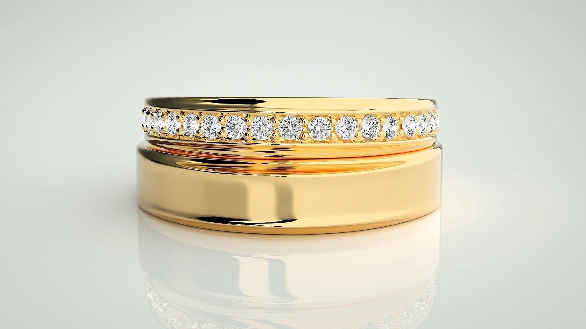 Par de Alianças Casamento Noivado Ouro 18k Diamantes Star