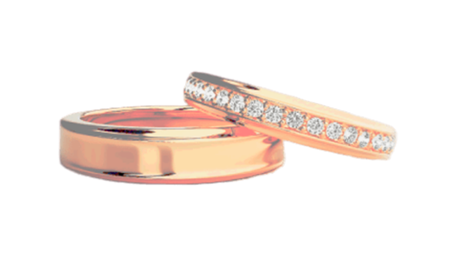 Par de Alianças Casamento Noivado Ouro 18k Diamantes Star