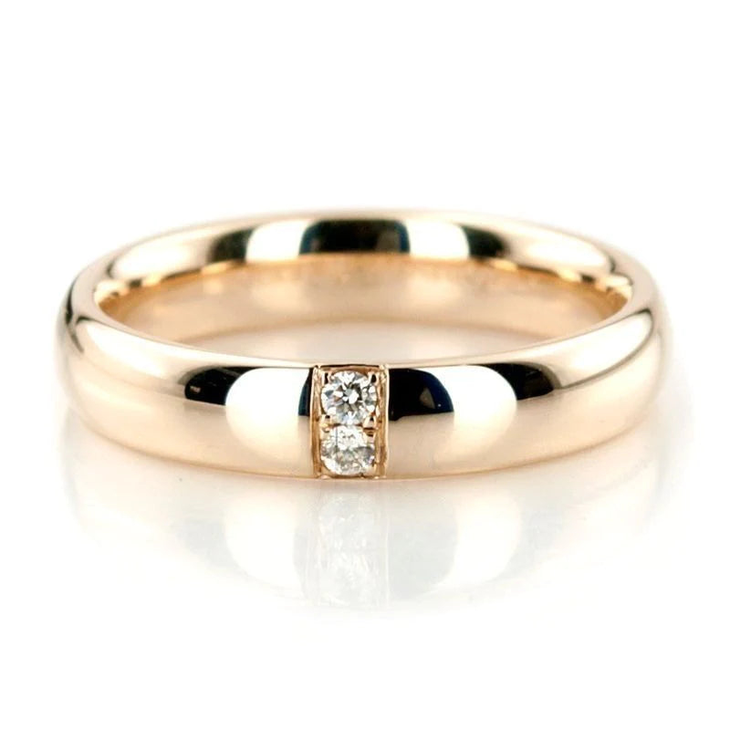 Alianças de casamento noivado ouro 18k diamantes 4mm Leonora
