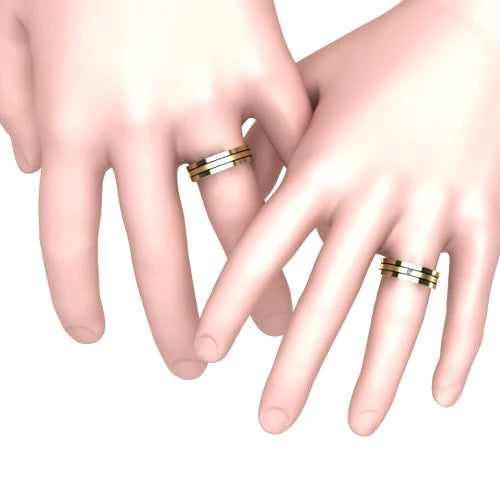 Par de Alianças de Casamento Noivado em Ouro 18k 6mm Varzia