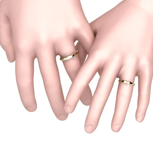 Par de Alianças de Casamento Noivado em Ouro 18k 3mm Hals