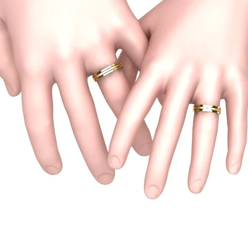 Par de Alianças de Casamento Noivado em Ouro 18k 4.5mm Teews