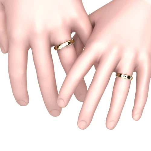 Par de Alianças de Casamento Noivado em Ouro 18k 5mm Strak