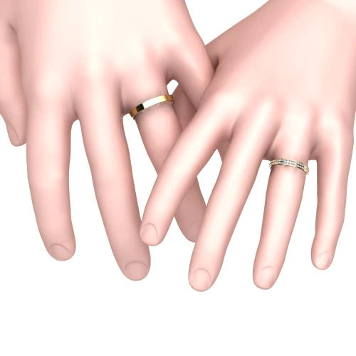 Par de Alianças de Casamento Noivado em Ouro 18k 3mm Strak