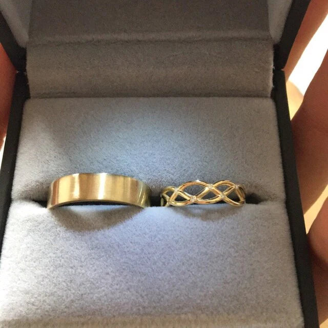 Par de Alianças de casamento noivado ouro 18k diamante Celtic one