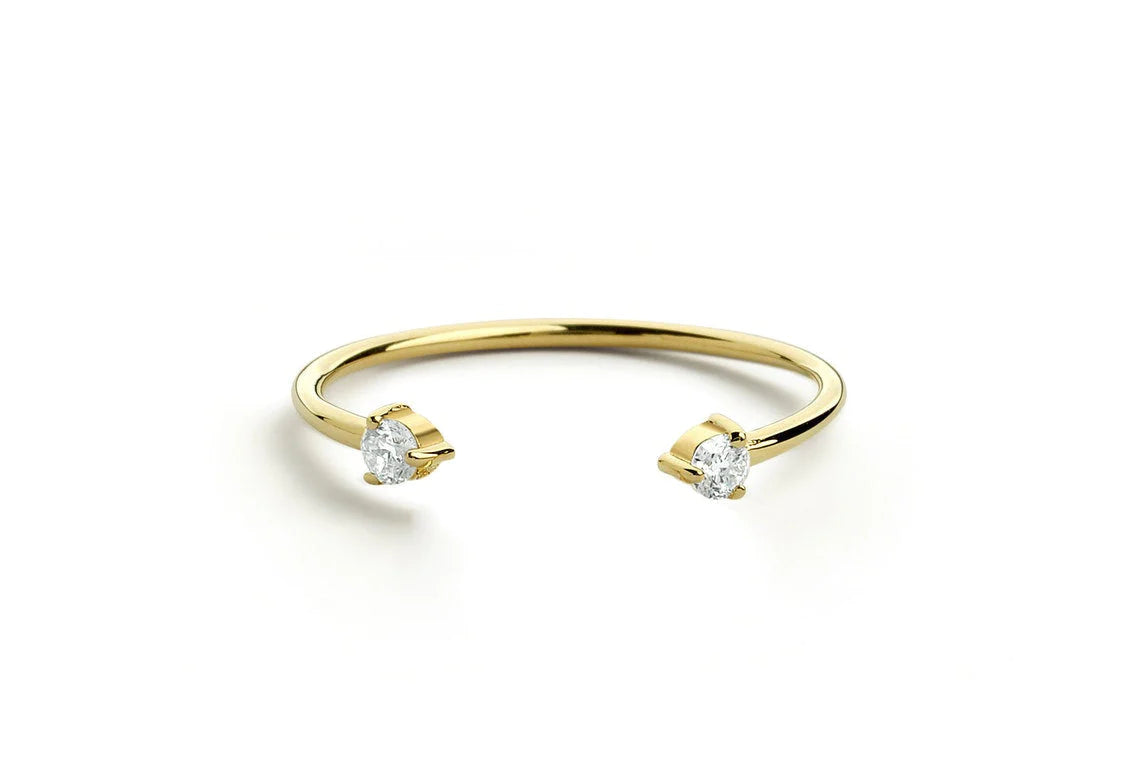 Anel De Diamante em Ouro 18k De Luxo