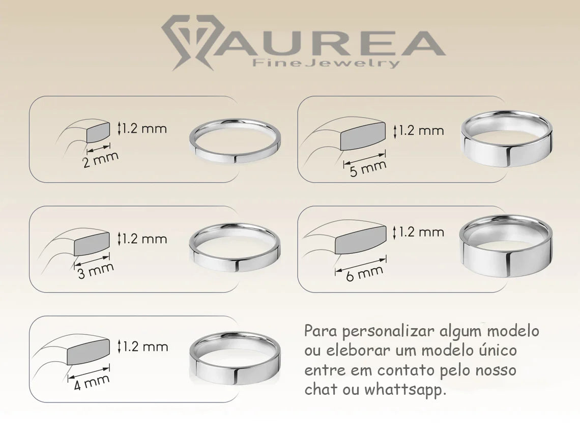 Aliança de casamento noivado ouro 18k 3 Gramas 3 mm Flat