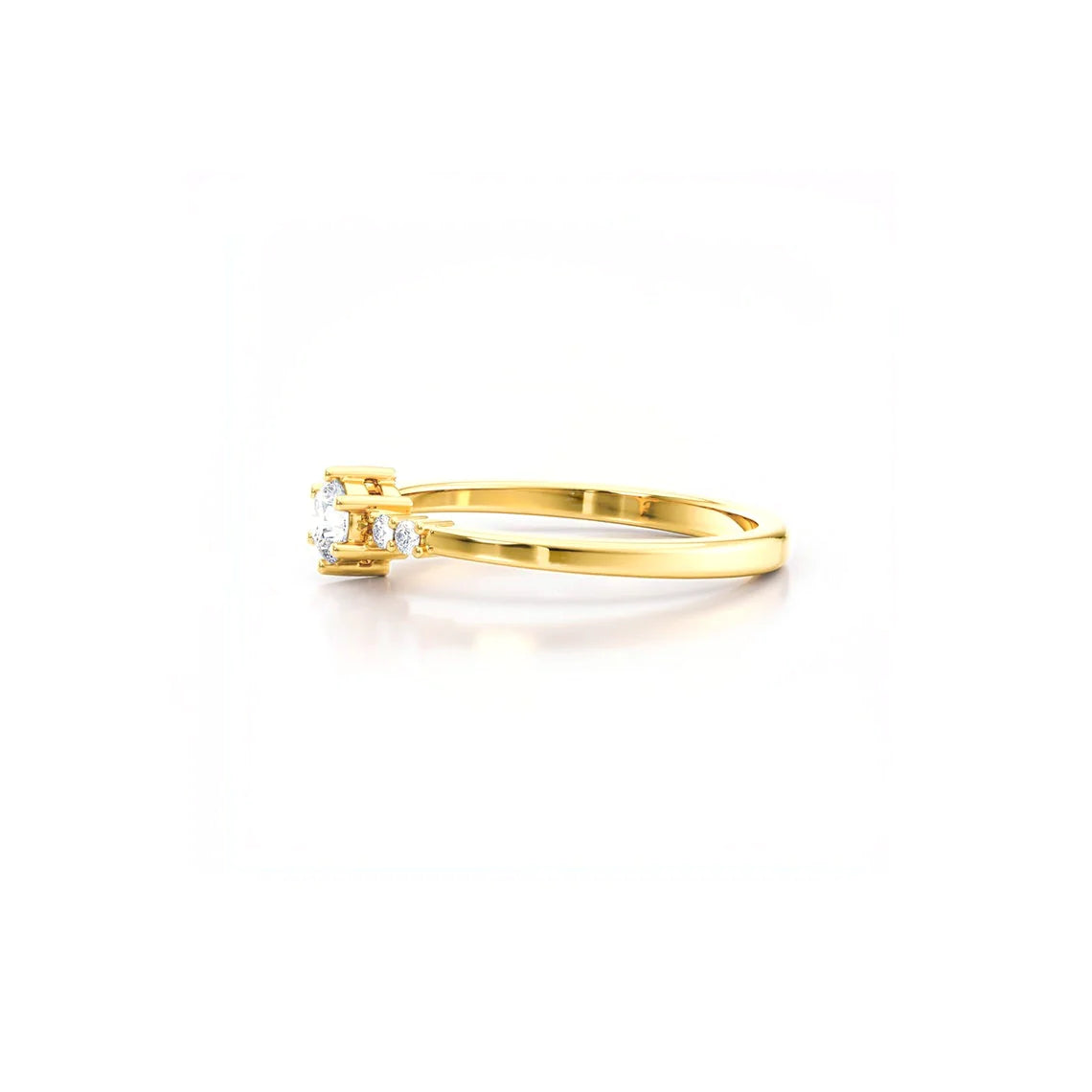 Anel de Noivado Solitario De Diamante Ouro 18k