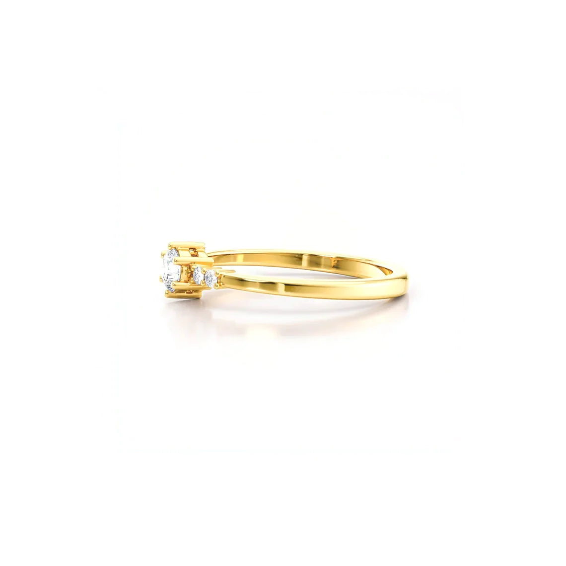 Anel de Noivado Solitario De Diamante Ouro 18k