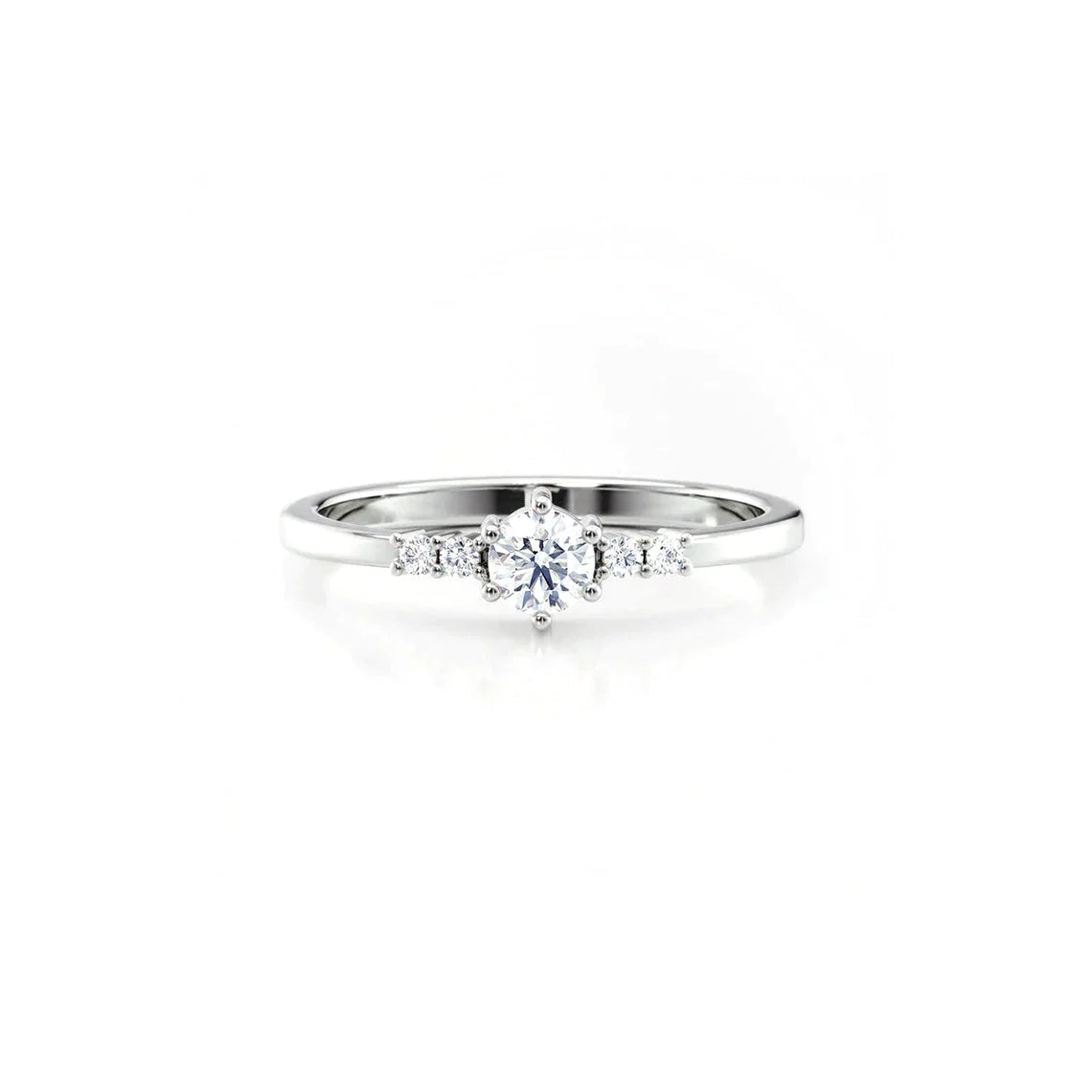 Anel de Noivado Solitario De Diamante Ouro 18k