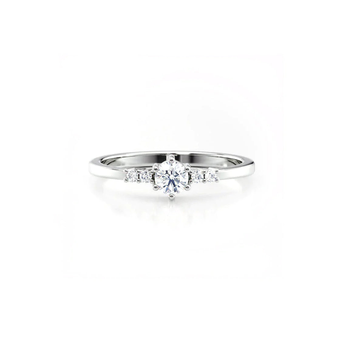Anel de Noivado Solitario De Diamante Ouro 18k