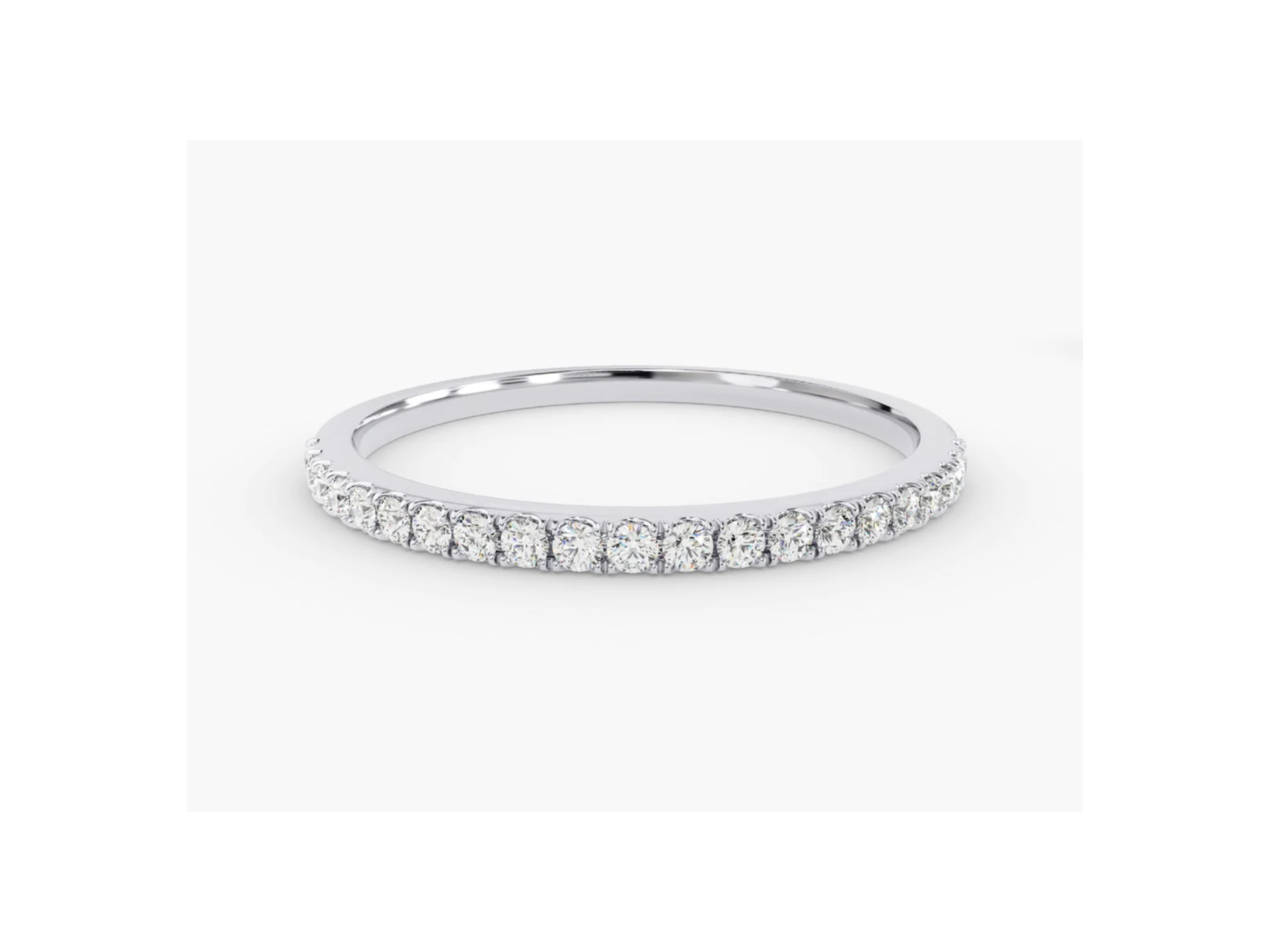 Anel de Ouro 18k Aparador Meia Aliança C/ Diamantes Brilhantes Isabela