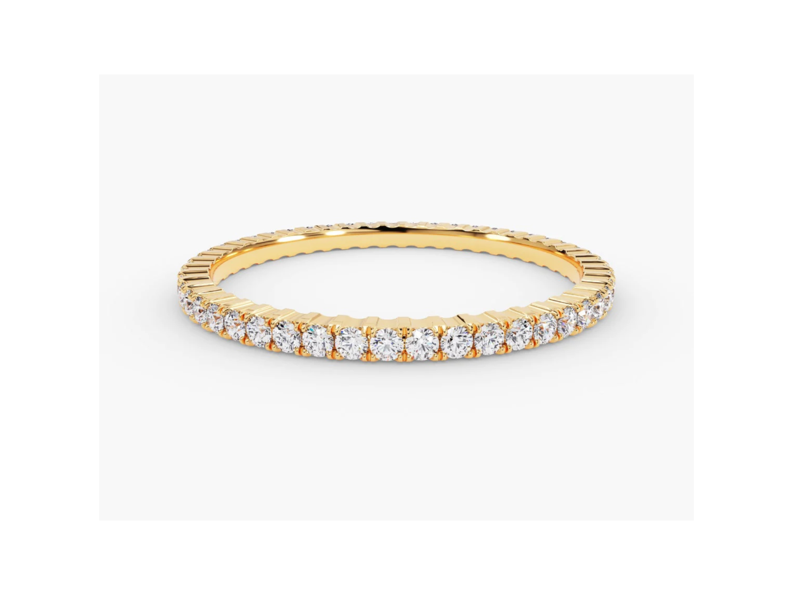 Anel de Ouro 18k Aparador Meia Aliança C/ Diamantes Brilhantes Anne