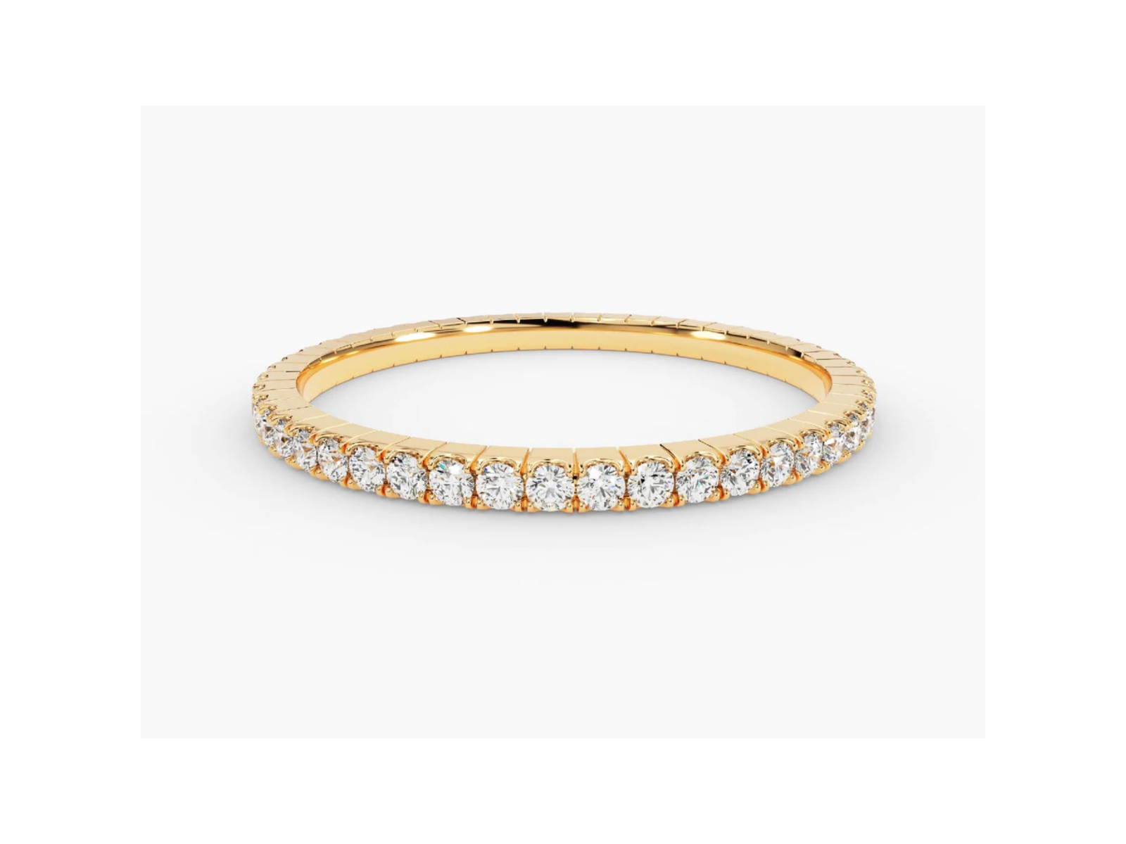 Anel de Ouro 18k Aparador Meia Aliança C/ Diamantes Brilhantes Soul