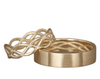 Par de Alianças de casamento noivado ouro 18k diamante Celtic one