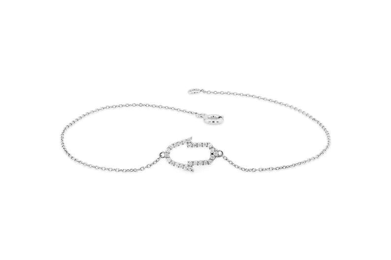 Pulseira Feminina de Ouro Amarelo 18k Hamsa Diamante Luxo