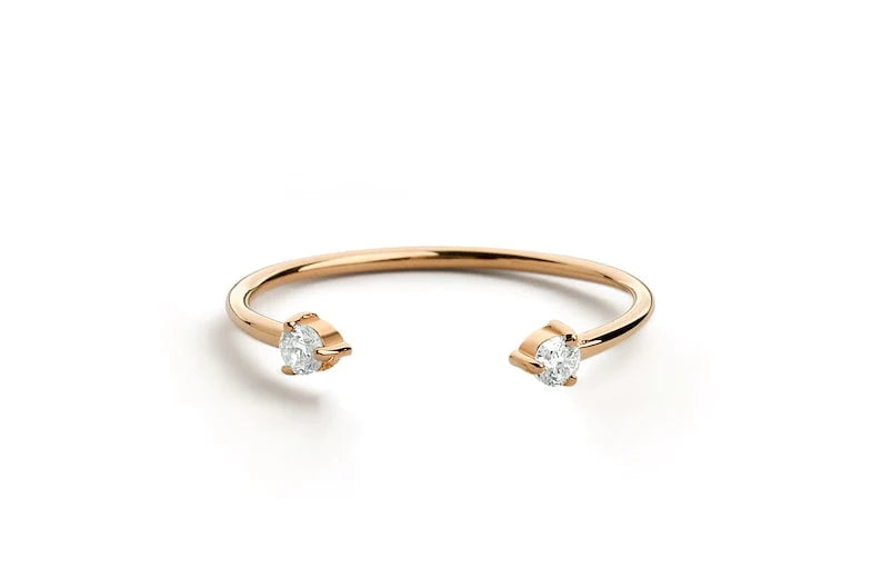 Anel De Diamante em Ouro 18k De Luxo