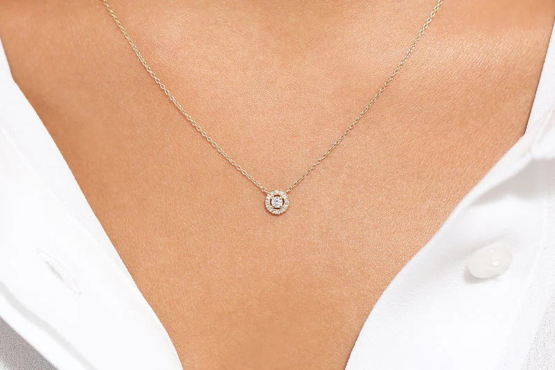 Corrente feminina ponto de luz Ouro Amarelo 18k Diamantes