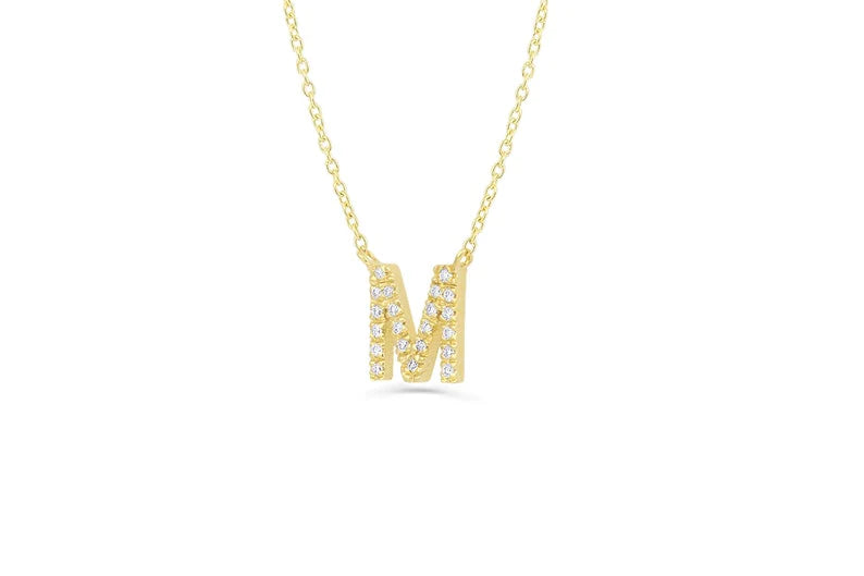 Colar Corrente Inicial Feminino em Ouro Amarelo 18k c/ Diamante