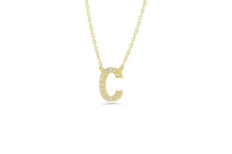 Colar Corrente Inicial Feminino em Ouro Branco 18k c/ Diamante