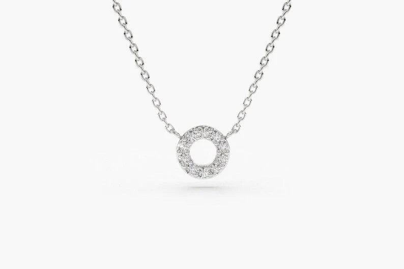 Colar Corrente Feminina em Ouro Amarelo 18k Circle C/ Diamantes