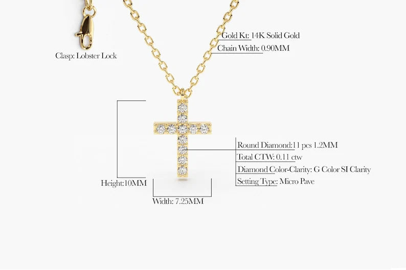 Colar Corrente Feminina em Ouro Branco 18k De Cruz