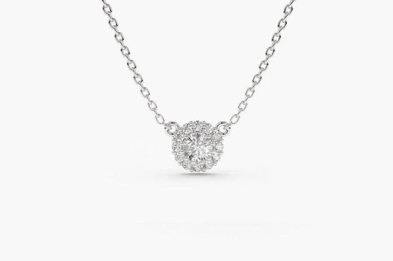 Colar Corrente Cluster Feminina em Ouro Branco 18k c/ Diamante
