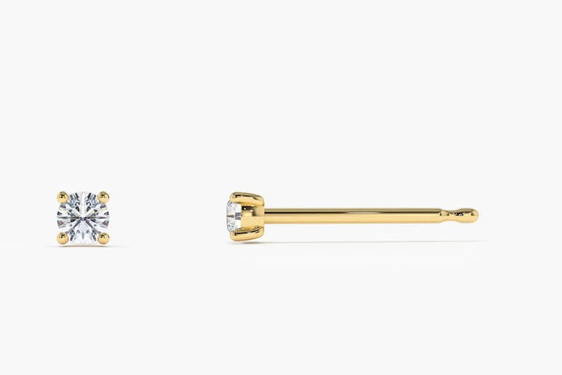 Brinco de Ouro 18k feminino Solitário Diamantes 12 pts o par Luxo